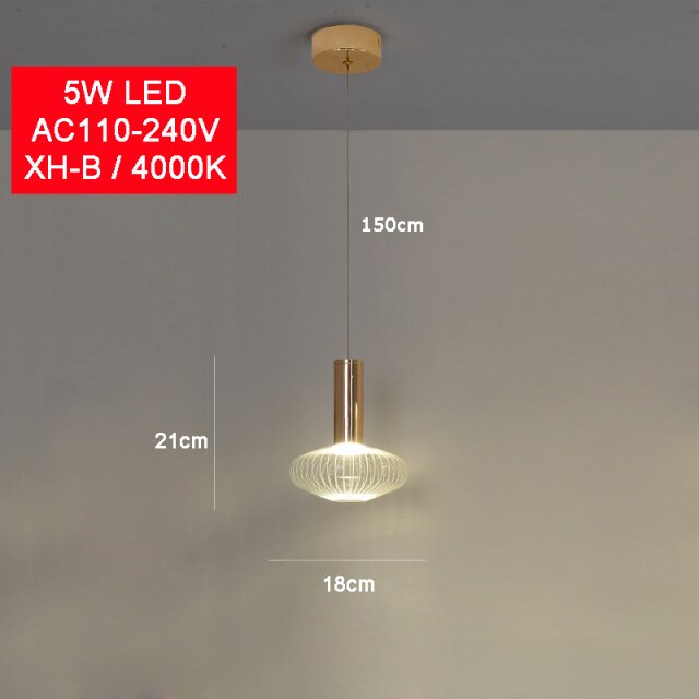 Suspension moderne LED avec différentes formes en verre Florina - vue 7 sur 34