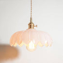 Coloured glass pendant light vintage Japanese flower style