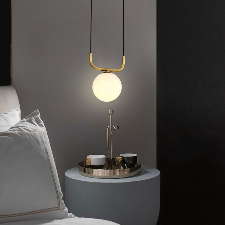 Suspension moderne avec globe en verre et tuyau doré Katneep - vue 5 sur 7