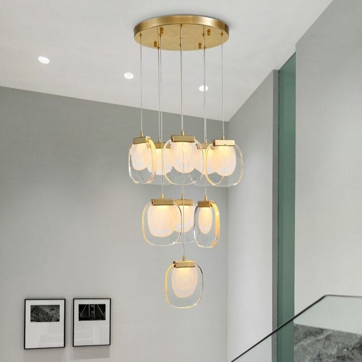 Lustre moderne avec ampoules en verre luxury Anamy - vue 4 sur 5