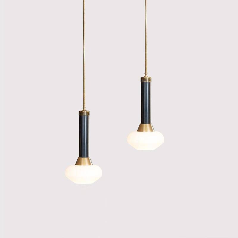 Suspension design à LED en métal dorée et verre Loft - vue 7 sur 7