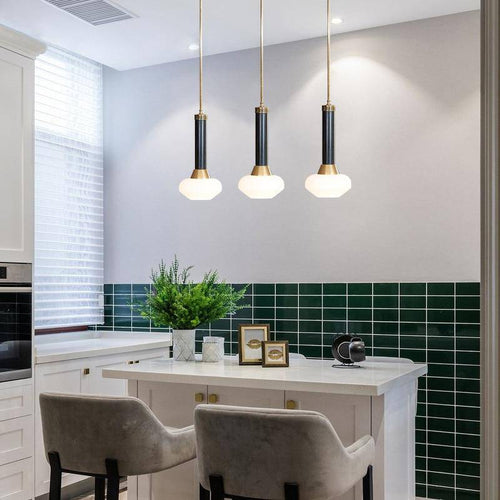 Suspension design à LED en métal dorée et verre Loft
