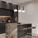 Suspension design à LED en métal dorée et verre Loft