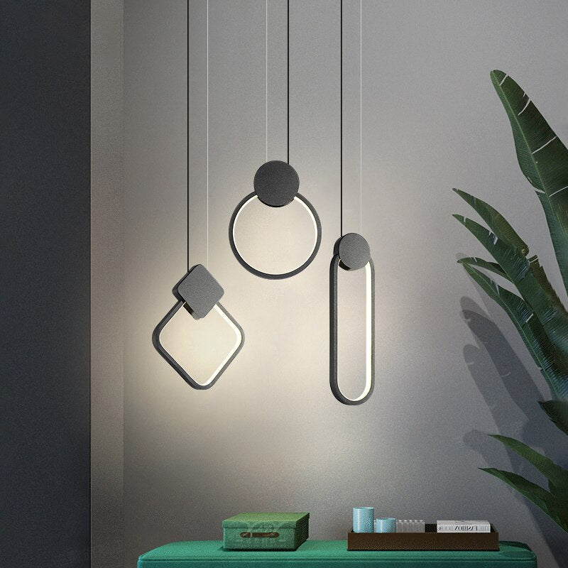 Oryna minimalist geometric LED pendant light - vue 3 sur 19