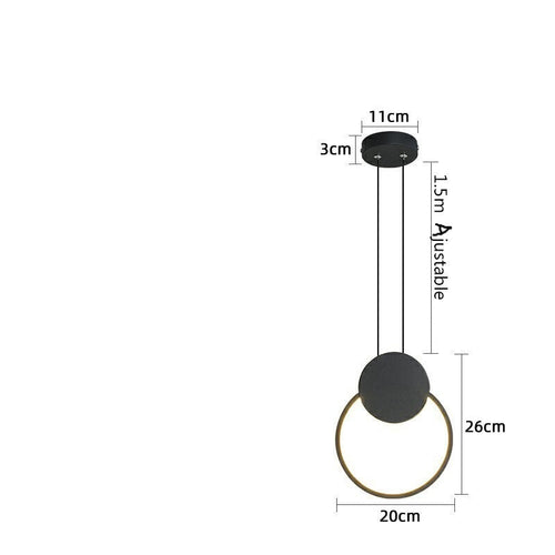 Oryna minimalist geometric LED pendant light - vue 19 sur 19