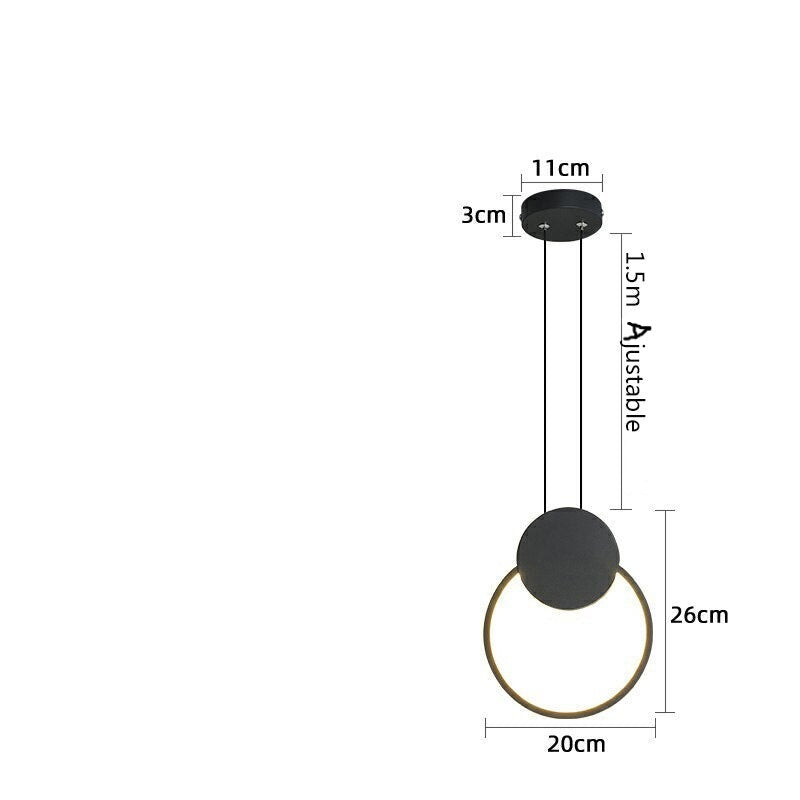 Oryna minimalist geometric LED pendant light - vue 18 sur 19