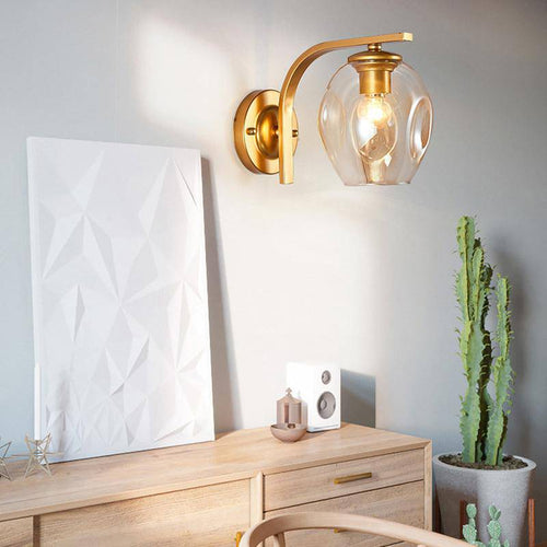 Applique murale design à LED métal avec abat-jour en verre soufflé Loft - vue 4 sur 18