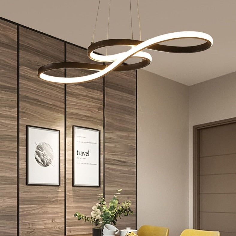 Lustre moderne avec deux symboles d'infini métalliques Kemena - vue 9 sur 11