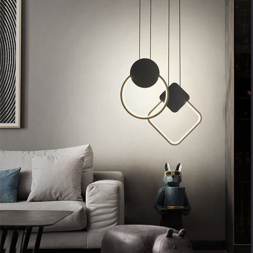 Oryna minimalist geometric LED pendant light - vue 6 sur 19