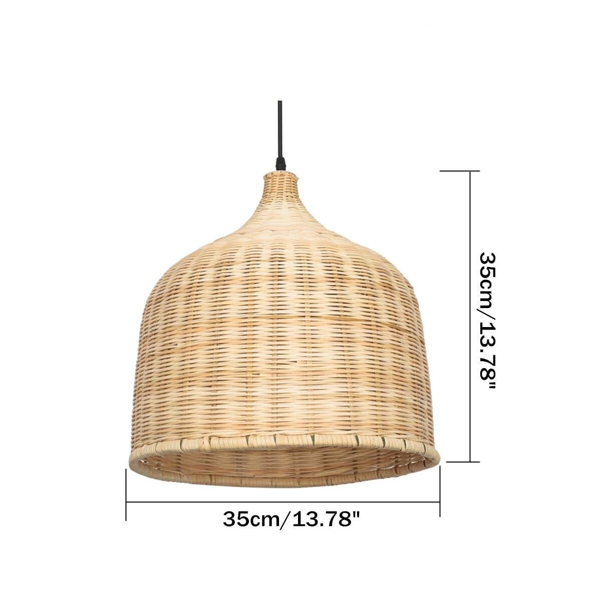 Suspension en rotin LED avec abat-jour arrondi Hang - vue 4 sur 5