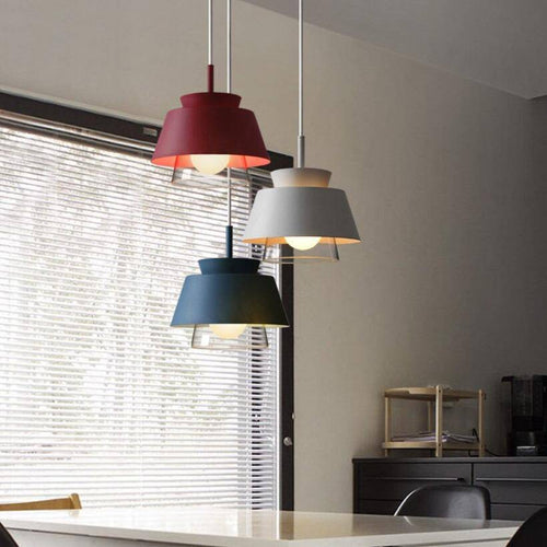 Suspension design à LED avec abat-jour en métal coloré Fly