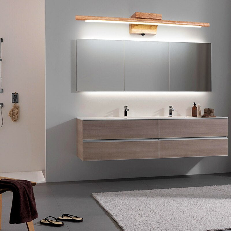 Applique murale scandinave LED en bois pour mirroir Aroa - vue 2 sur 4