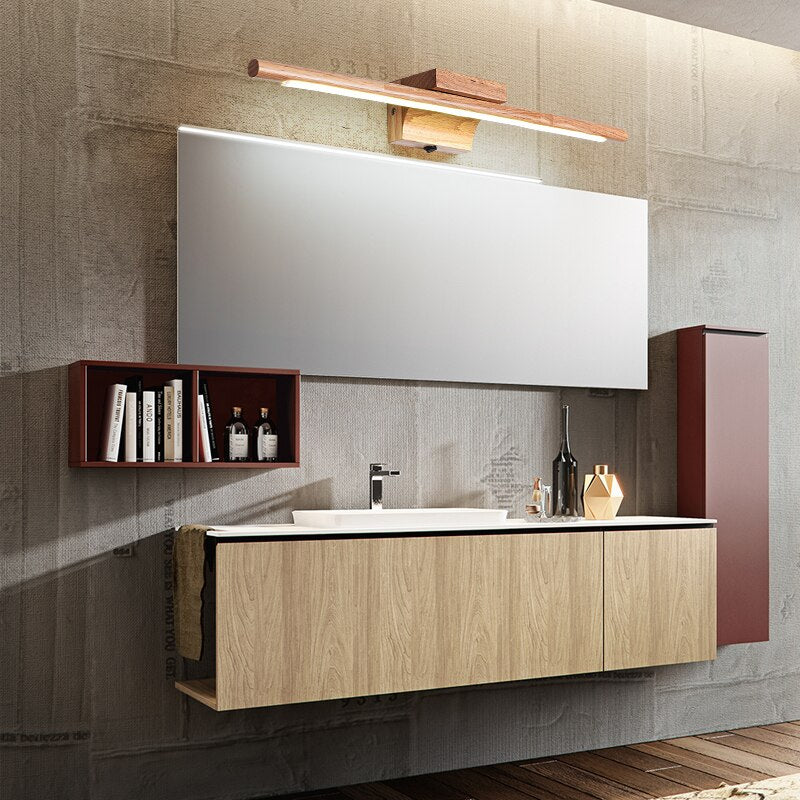 Applique murale scandinave LED en bois pour mirroir Aroa - vue 3 sur 4