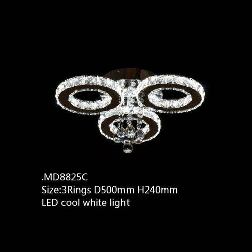 Lustre en cristal de verre à LED Luxe - vue 5 sur 11
