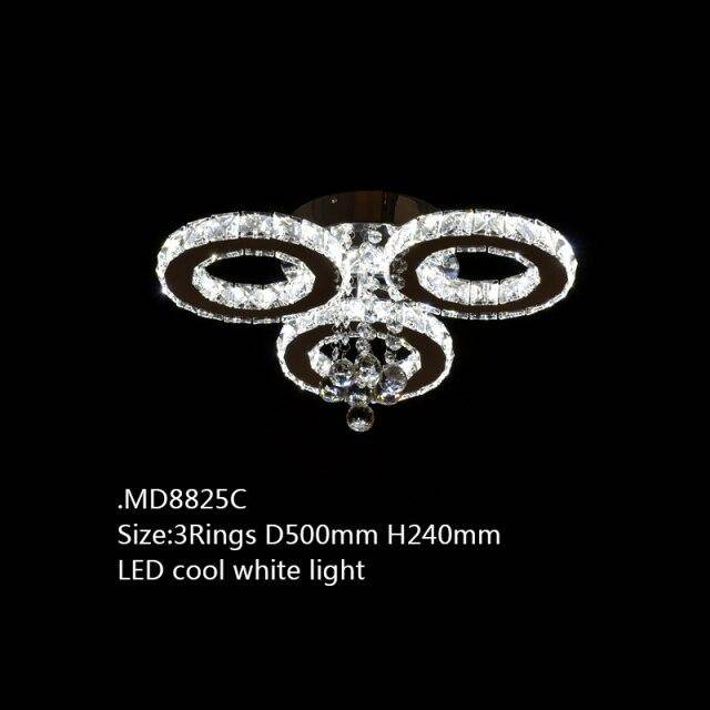 Lustre en cristal de verre à LED Luxe - vue 4 sur 11