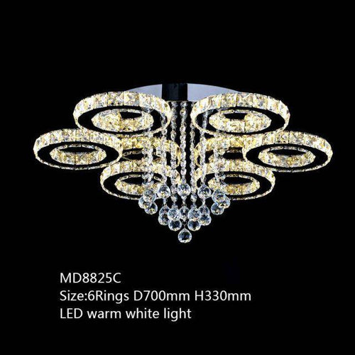 Lustre en cristal de verre à LED Luxe - vue 9 sur 11