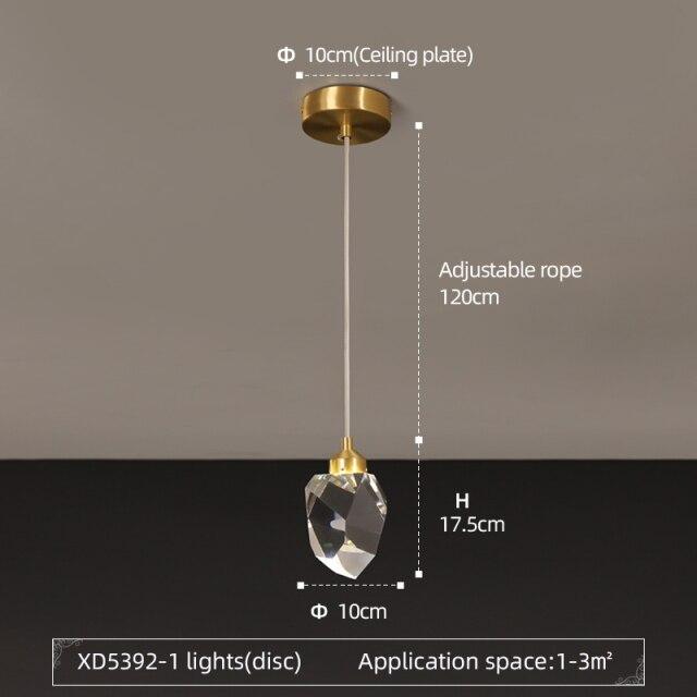 Suspension simple moderne LED en cristal Tyana - vue 6 sur 5