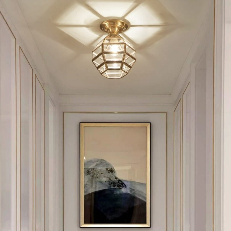 Plafonnier moderne en cuivre et verre Loxia - vue 5 sur 7