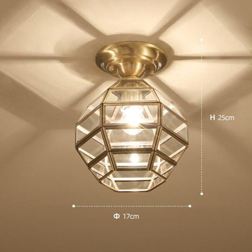 Plafonnier moderne en cuivre et verre Loxia