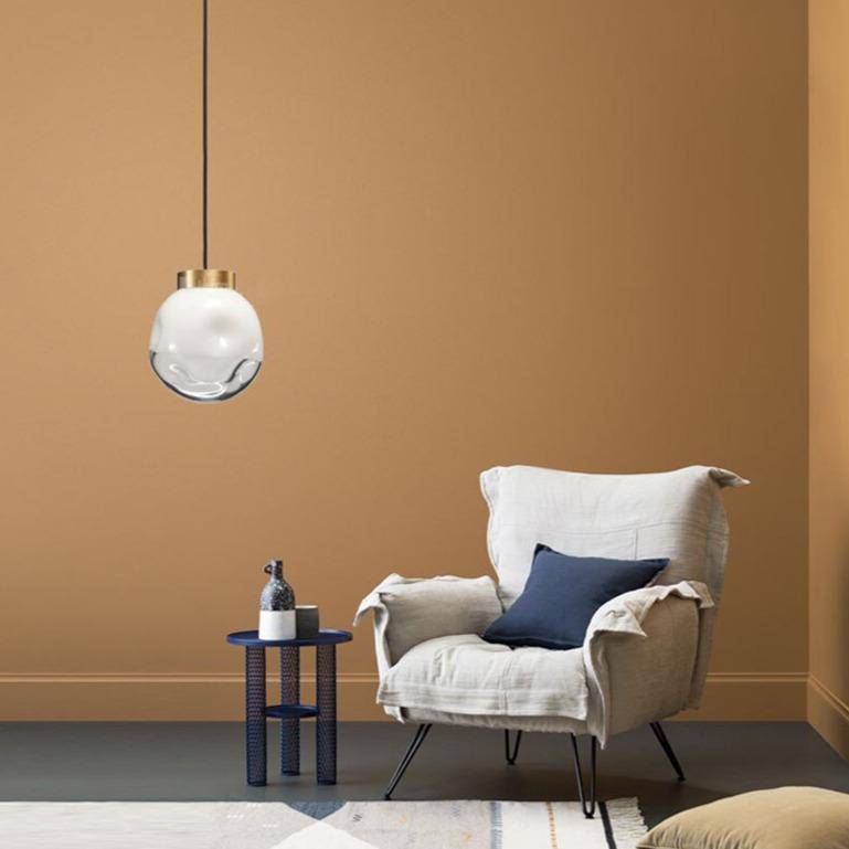 Suspension design à LED en verre et métal doré Hang - vue 5 sur 4