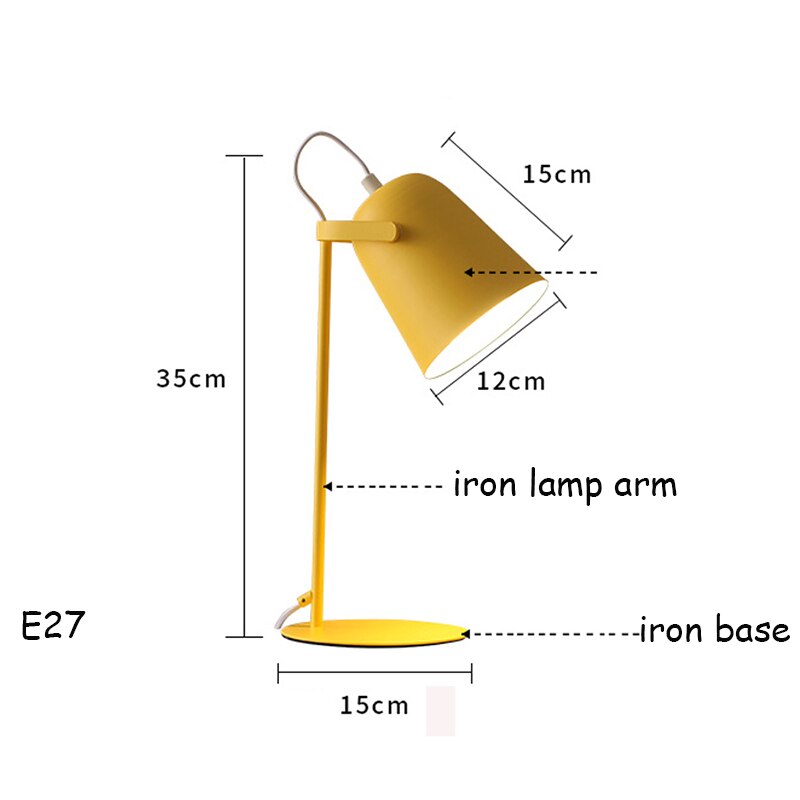 Lampe de bureau moderne avec abat-jour cylindrique coloré Ullysa