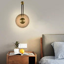Gold minimalist disc LED wall light