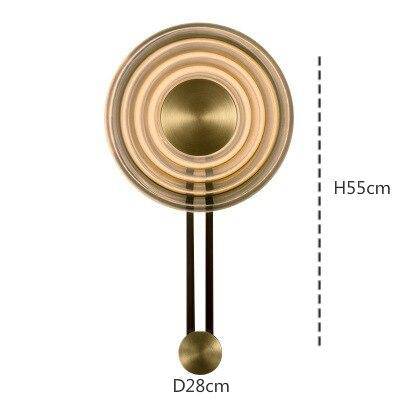 Gold minimalist disc LED wall light - vue 6 sur 5