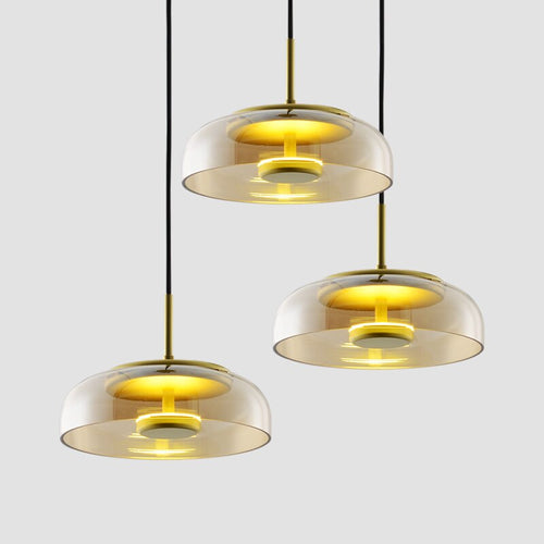 Suspension design ronde en verre LED Glass