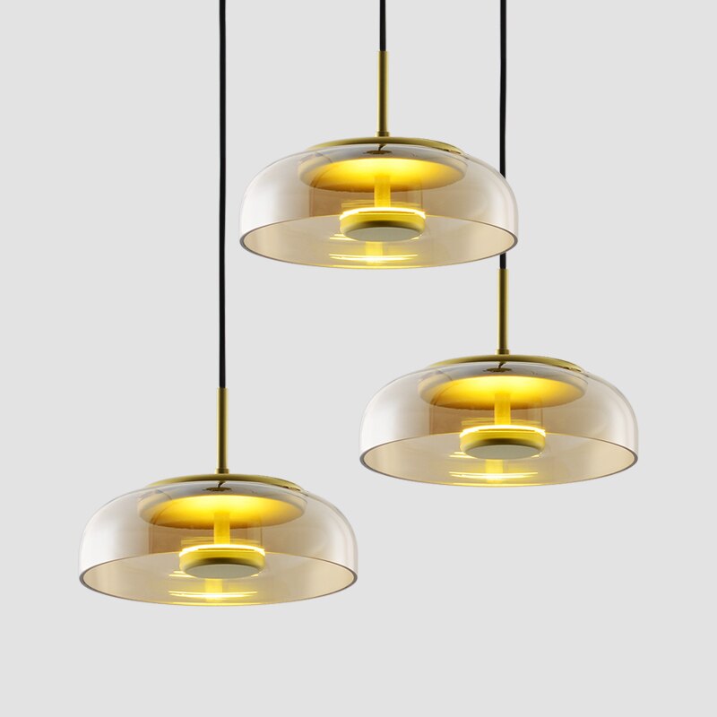 Suspension design ronde en verre LED Glass - vue 2 sur 5