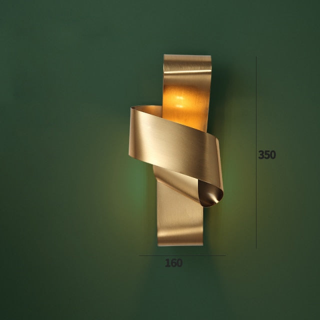 Applique murale design LED doré en forme de noeud Bowie