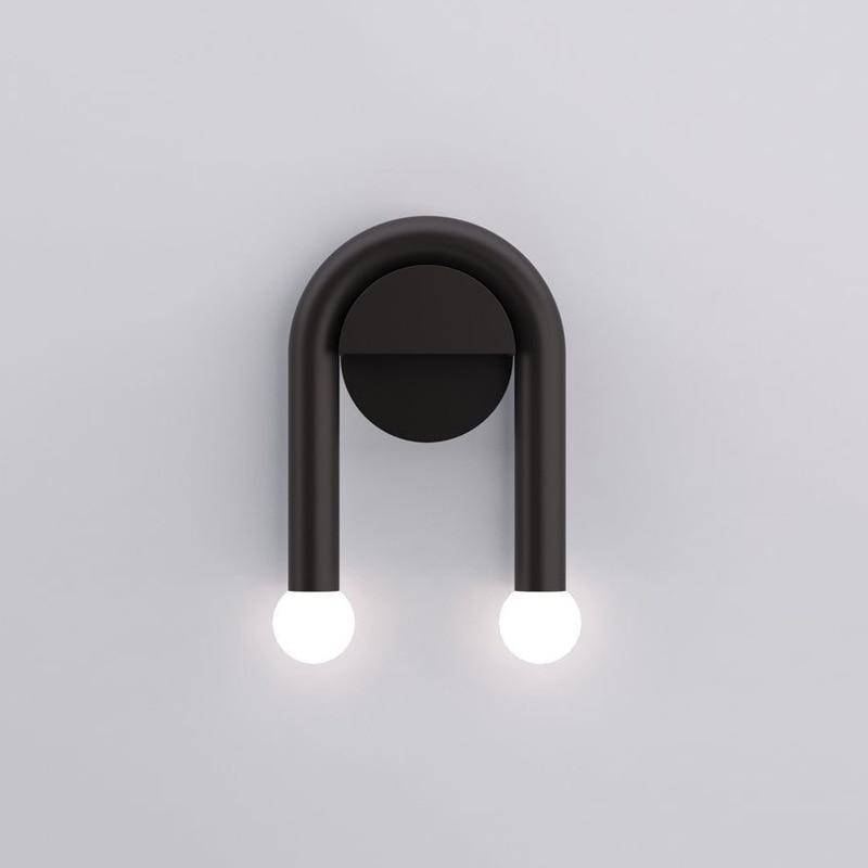 Applique murale design à LED noire avec deux boules en verre Shadow
