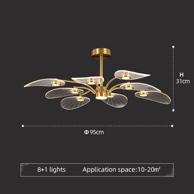 Lustre moderne LED en forme de pétale Akimera - vue 6 sur 7