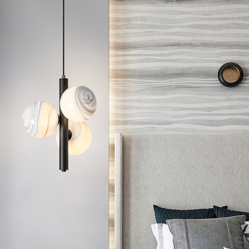 Suspension moderne LED avec 3 globes en verre Lluna - vue 7 sur 14