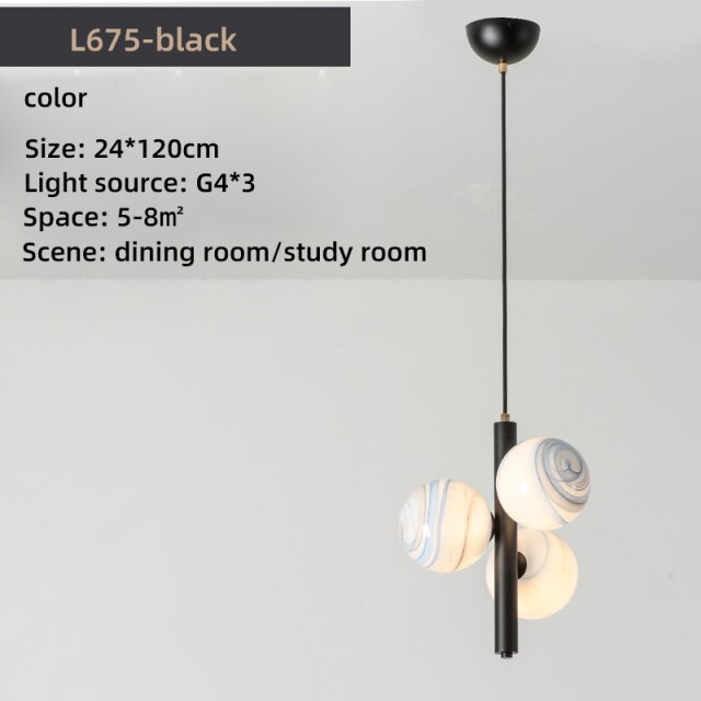 Suspension moderne LED avec 3 globes en verre Lluna - vue 12 sur 14