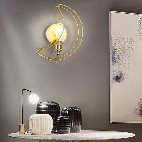 Applique murale design LED en métal doré style Galaxie