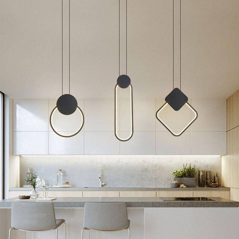 Suspension design LED aux formes géométriques en métal Luxury - vue 6 sur 8