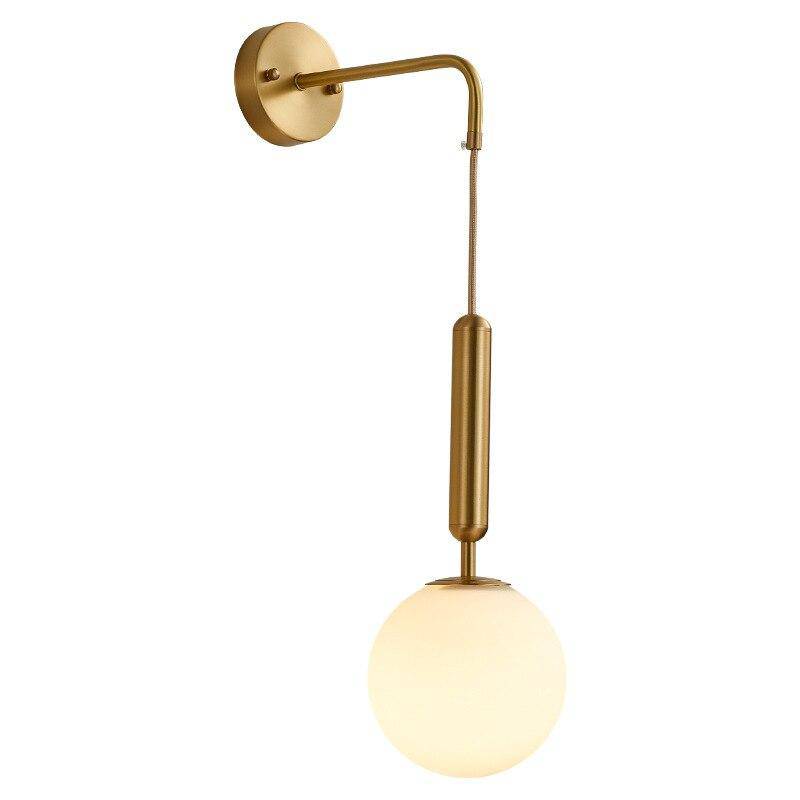 Applique murale design LED dorée avec boule en verre Shadow