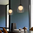 Suspension design à LED avec abat-jour arrondi en verre fumé Shadow