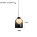 Suspension design à LED avec abat-jour arrondi en verre fumé Shadow