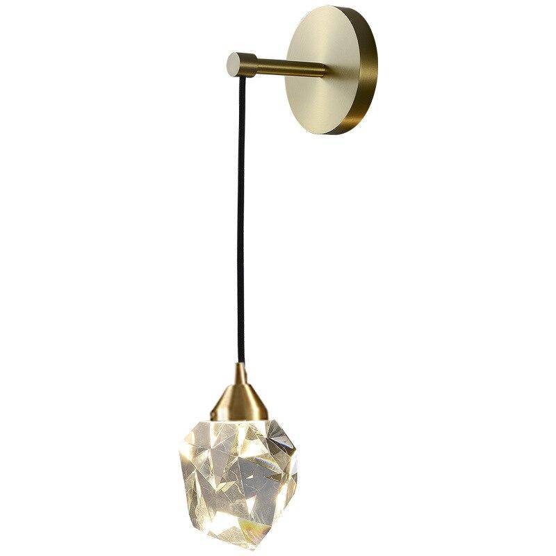 Applique murale design à LED avec abat-jour en verre style Diamant