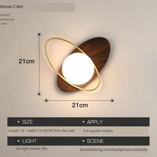 Applique murale à LED design avec socle arrondi et anneau doré Shadow