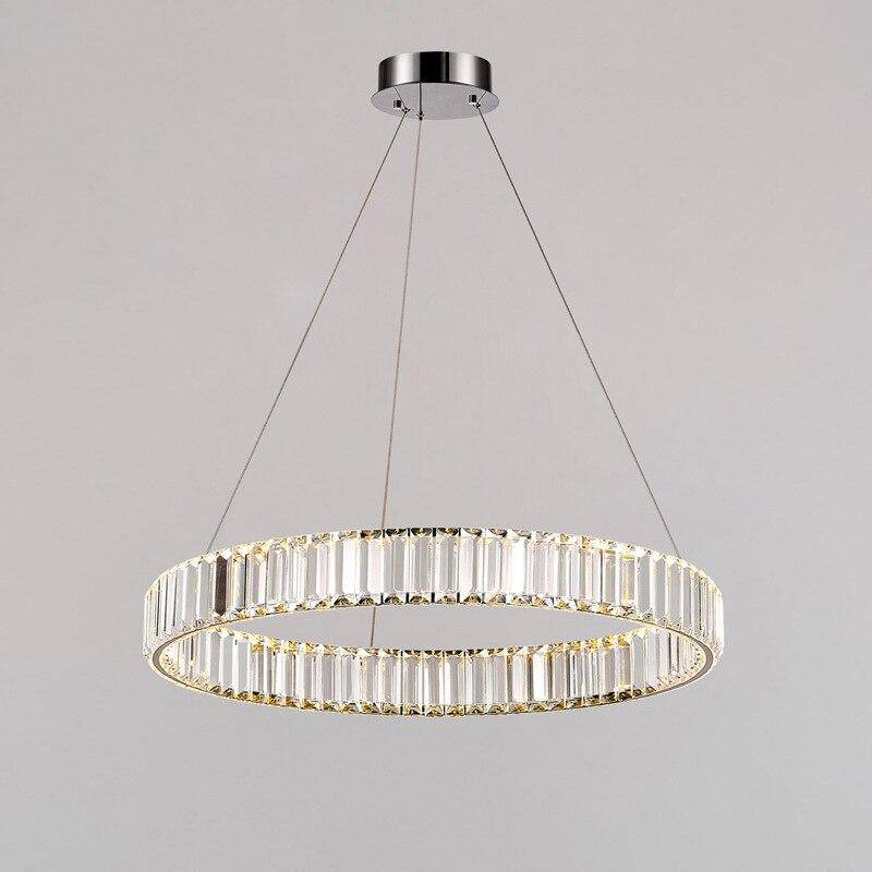 Suspension design dorée LED avec anneau en verre Luxury