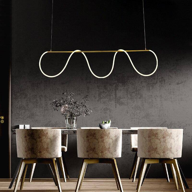 Lustre design LED doré avec bandeau lumineux Shadow - vue 5 sur 8