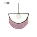 Suspension design LED avec demi-cercle en métal et pendentif coloré