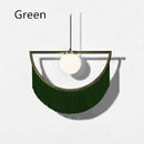 Suspension design LED avec demi-cercle en métal et pendentif coloré