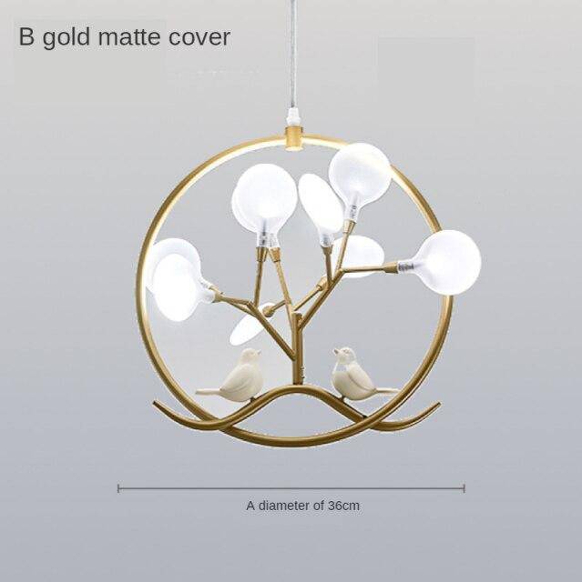Suspension design LED avec plusieurs branches dorées - vue 6 sur 7