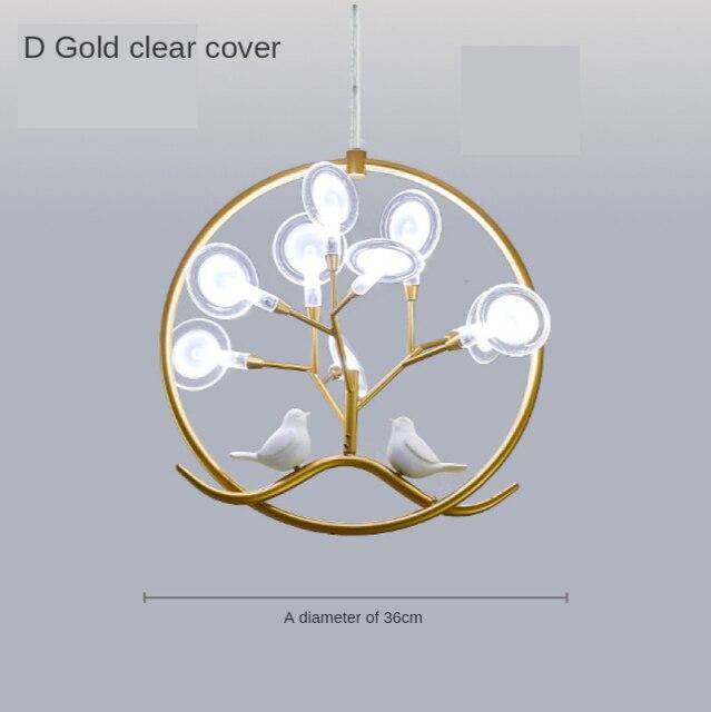 Suspension design LED avec plusieurs branches dorées - vue 7 sur 7
