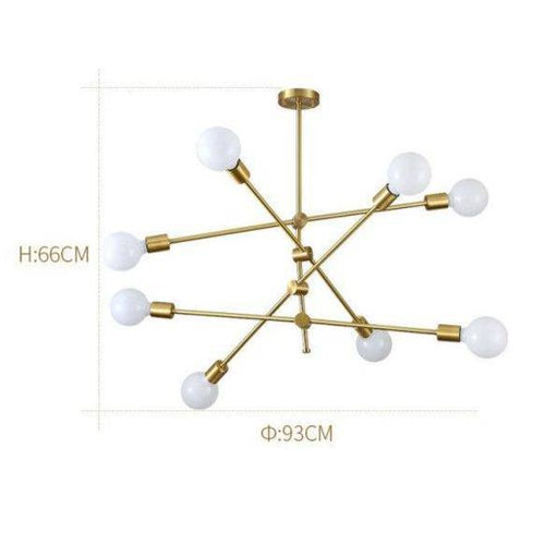 Lustre LED design en métal doré et boules en verre Light