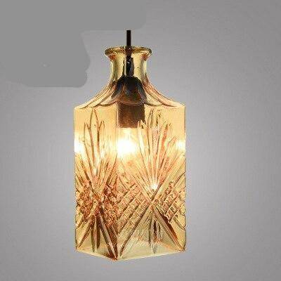 Suspension rétro LED en verre style Cognac