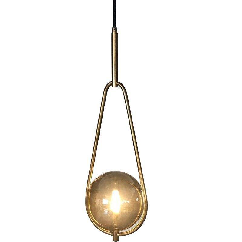 Suspension design LED avec boule en verre et métal Loft - vue 5 sur 7
